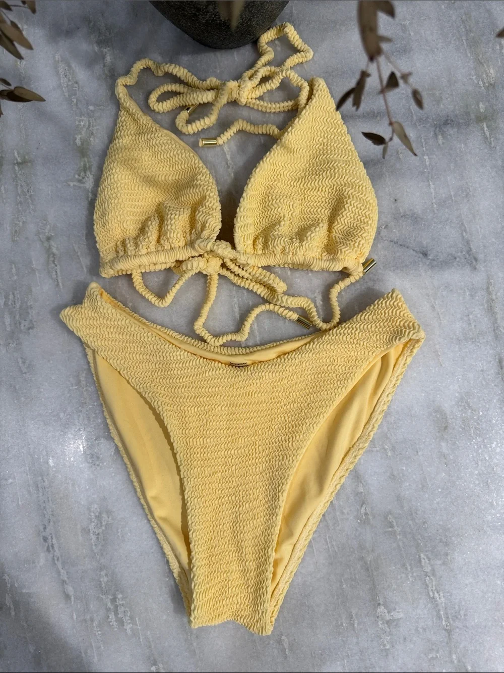 Monday Swimwear Honey Crinkle Bikini Top